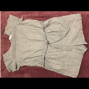 Ann TAYLOR LOFT BLUE CHAMBRAY PLUS SIZE 18 ROMPER